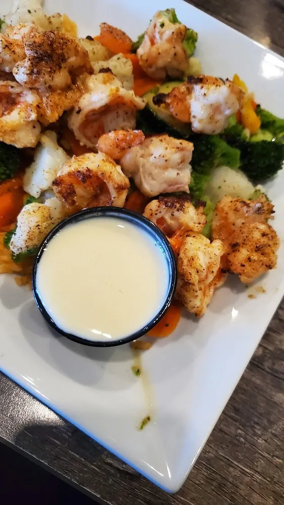 Jalapeno Mixed Vegetable Plate with Shrimp